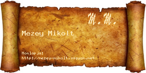 Mezey Mikolt névjegykártya